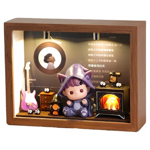 林俊杰JJ周边音乐相框泡泡玛特装饰摆件桌面diy灯光摆台画框礼物