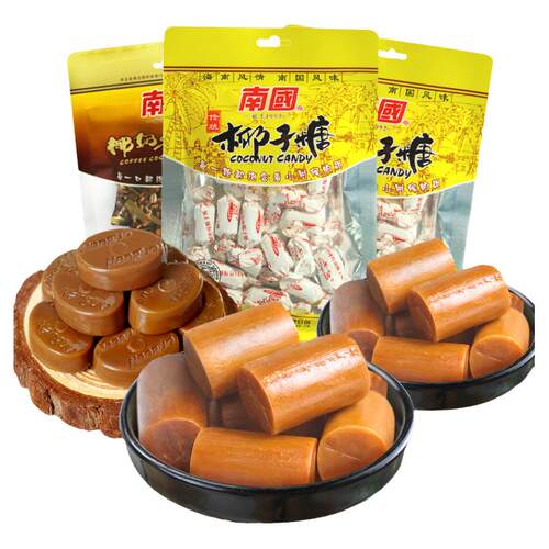 海南特产正宗椰子糖散装批发特浓榴莲味喜糖果婚庆小吃零食品