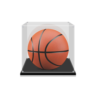 篮球球星签名球透明收藏盒玻璃防尘罩足透明收纳手办亚克力展示盒