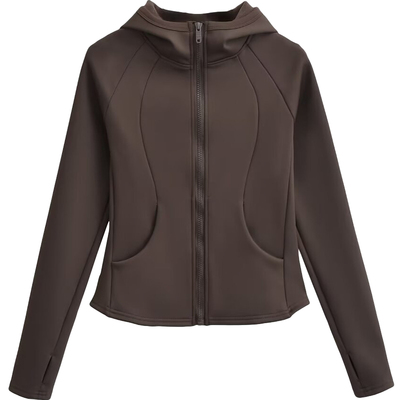 纯欲运动修身加绒显瘦连帽卫衣女