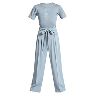 男童拉丁舞服套装夏季短袖国标舞练功服少儿国标专业比赛训练服白