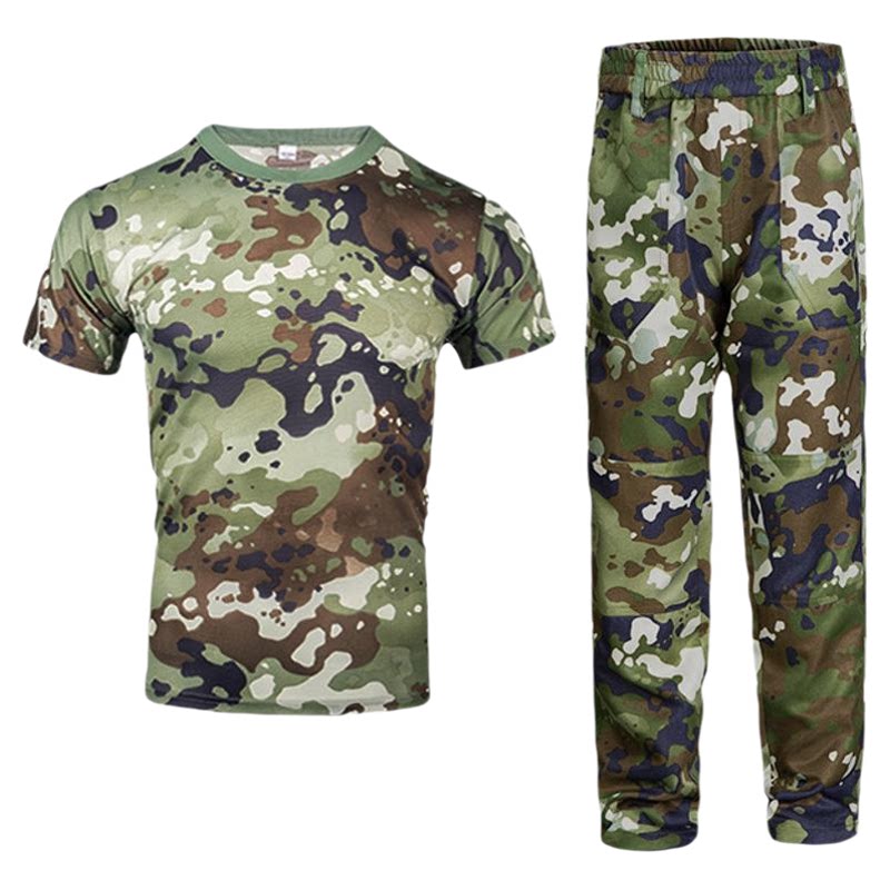 夏季新款学生军训服套装大码薄款迷彩服短袖教官服速干训练服透气