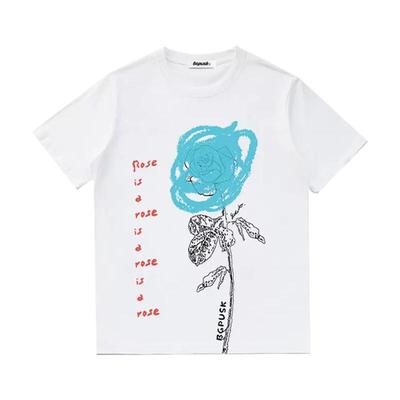 短袖通勤正常玫瑰印花