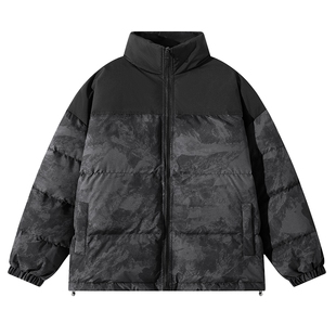 回力迷彩立领羽绒服男士冬季2025新款男生短款青少年冬装加厚外套