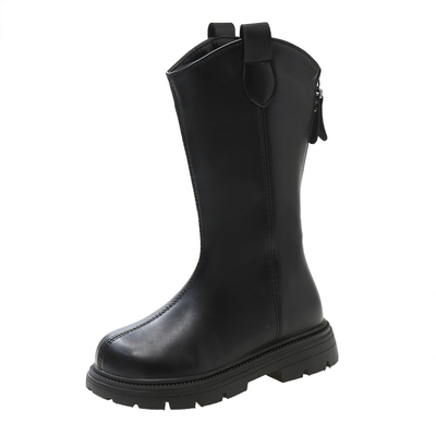 女童马丁靴皮靴秋冬高筒靴加绒