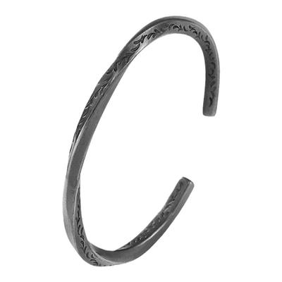 复古男款纯银莫比乌斯唐草纹手镯