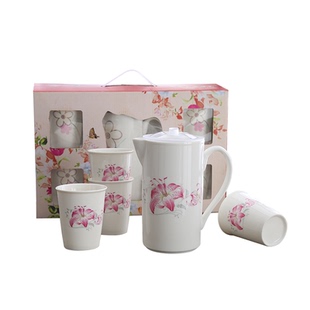 家用冷水壶杯子陶瓷凉水壶耐高温晾凉白开水杯大容量防爆水具套装