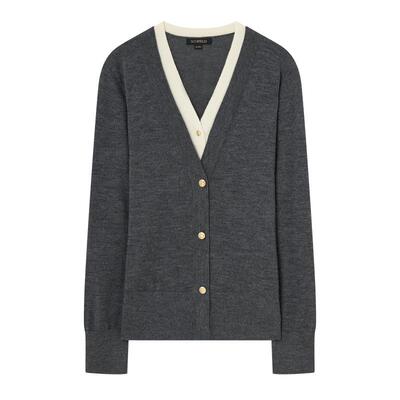 Scofield女装撞色假两件针织开衫