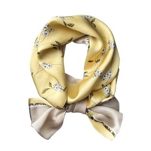 黄色桑蚕丝真丝小长条丝巾女春秋妈妈搭配衬衫毛衣西装领带薄围巾