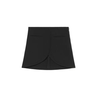 IT courreges女装半身裙短裙新款时尚气质圆弧下摆A字裙CJU171XM