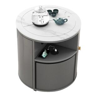 宫殿威仪阳台茶桌家用茶几桌小茶台乌金石移动圆形功夫茶桌椅组合