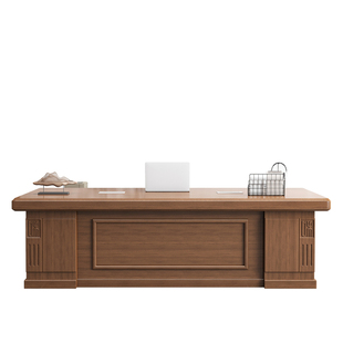 实木大班台老板桌书柜组合中式高档办公室总裁经理主管办公桌学校