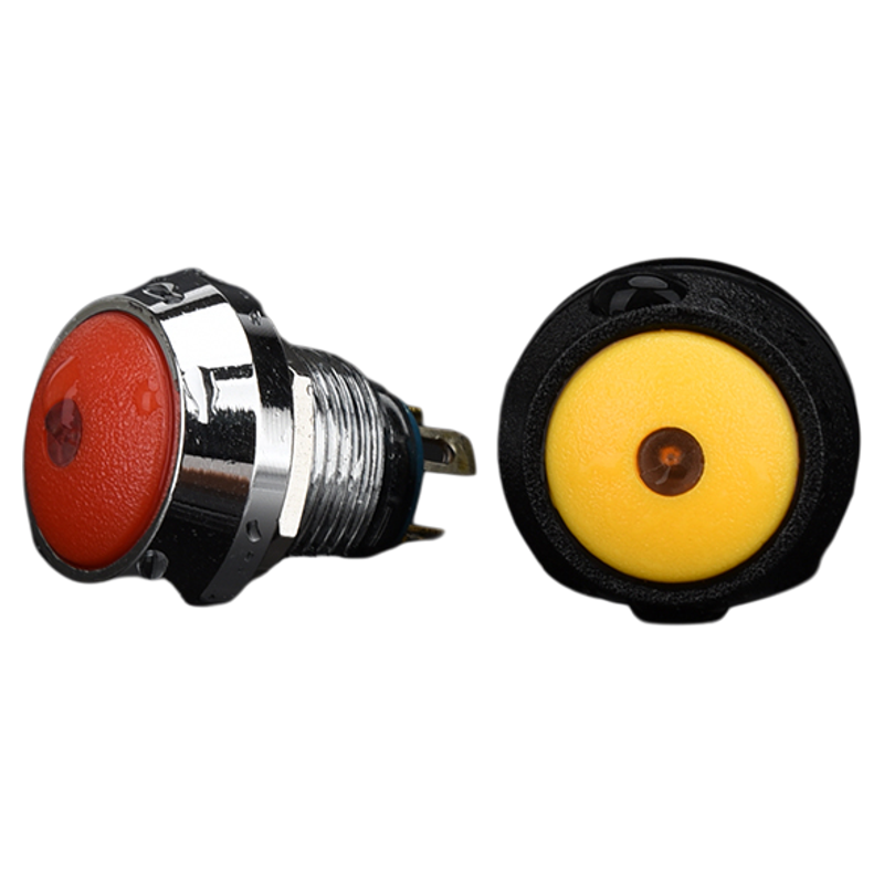 12mm小型电源防水超短自复位点动自锁按钮开关圆形按键球形启动
