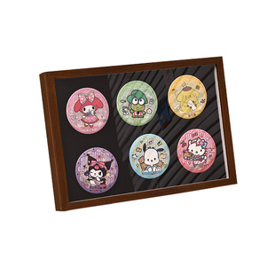 吧唧展示框金属徽章收纳盒勋章防尘收纳收集毛毡纪念板胸针展示架