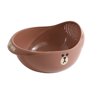 LINE FRIENDS淘米神器洗米筛淘米盆细孔厨房家用小号洗菜盆沥水篮