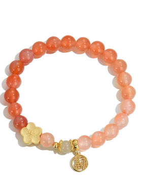 桃花盐源玛瑙手链转运珠手串