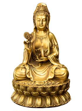纯铜南海观音菩萨佛像大号观世音