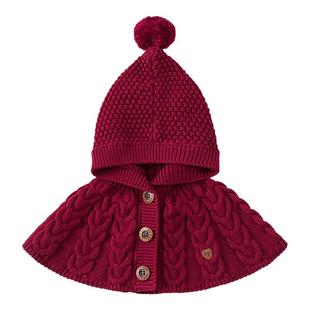 嫚熙婴儿帽子男女宝宝童外出护额帽精灵小红帽斗篷式儿童帽子