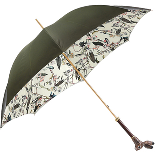 Pasotti意大利手工女士晴雨伞定制珐琅彩绘兔子直柄防晒遮阳伞