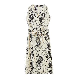 朗姿25设计感气质长裙高级感收腰复古法式碎花优雅连衣裙春夏新款