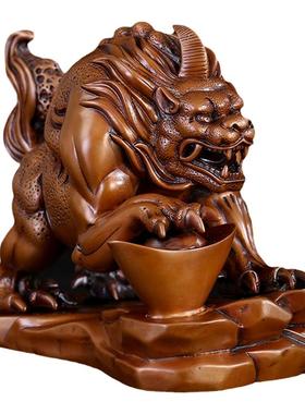 紫铜独角吞金貔貅僻邪兽皮休摆件