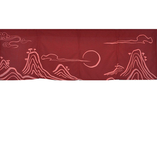 国潮横帘餐厅装饰日式短门帘遮挡布帘饭店厨房门楣布帘定制壹源色