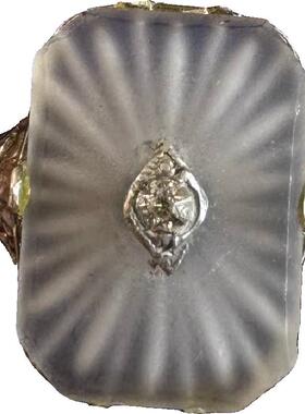 磨砂白水古董设计银戒指复古宫廷女礼物银戒指樟脑晶体通体925