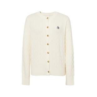 诗凡黎刺绣绞花针织开衫25秋全羊毛老钱风毛衣女伊芙丽outlets店