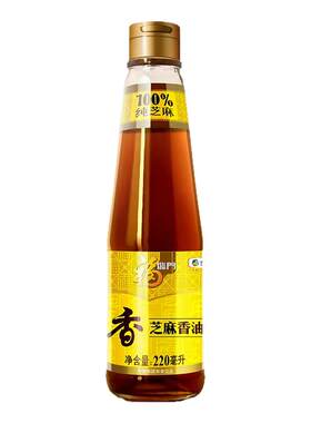 福临门芝麻油220ml*1瓶 优选原料中粮出品调味油凉拌炒菜香油d