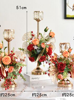 饭厅餐桌花摆花酒店KTV生日布置桌花仿真花假花摆件客厅软装饰品