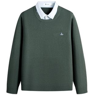 Navigare意大利小帆船老钱风假两件针织衫男春秋新品通勤休闲毛衣