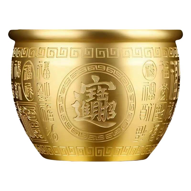 冰箱上的铜百福缸黄铜米缸聚宝盆