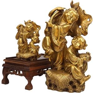 鼎风阁全铜和合摆件婚姻结婚礼物中式家居客厅卧室工艺礼品