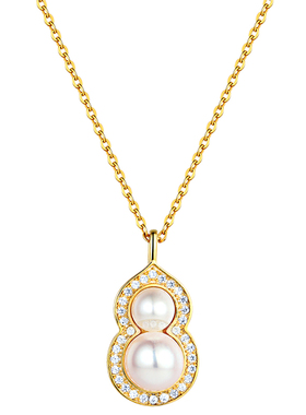 小众原创珍珠镀金可刻字吊坠项链