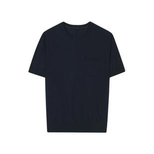 LESS春秋经典T恤版型毛衫女时尚绵羊毛休闲短袖针织衫2O7313700
