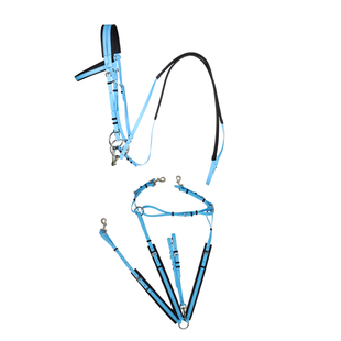 水勒缰普通pvc防水水勒缰绳马鞍马具耐力赛合金配件胸带低头革