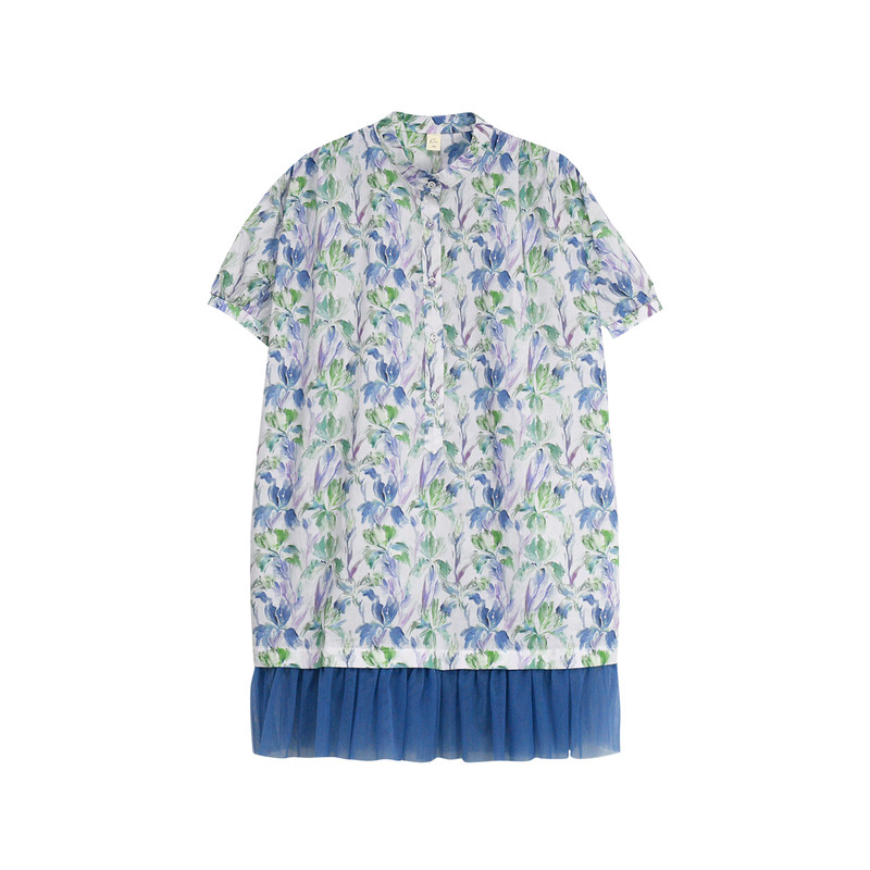 Caicaiai 北欧风童装纯棉碎花裙子新品夏季女大童公主连衣裙1029