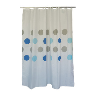 出口剩余防霉防水速干涤纶简约浴帘布隔断帘爱心等带铅坠180*200