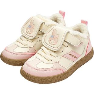 巴拉巴拉女童板鞋中大童宝宝休闲鞋子冬季新款童鞋儿童加绒运动鞋