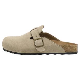 F21真皮厚底勃肯鞋女2026新款春季外穿包头拖博肯懒人一脚蹬单鞋