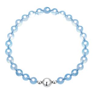 无用之用「鲜活春色」天然强蓝光白月光石圆珠手链高级生日礼物女