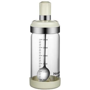 玻璃调料罐盐罐味精瓶厨房调味罐勺盖一体调料盒套装组合家用罐子