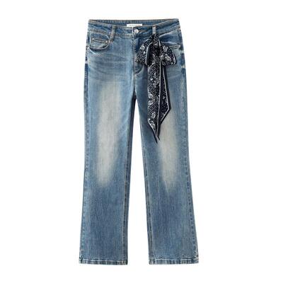 水云间高腰复古丝带休闲裤