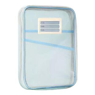 L型大开口学科分类袋网纱文件袋拉链式小学生拎书袋科目考试袋子