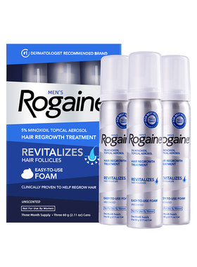 【自营】Rogaine培健落健米诺地尔酊男士生发液脱发增发泡沫60g*3
