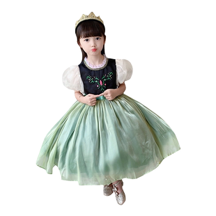 D.Bkyer安娜公主裙女童夏季新款冰雪奇缘儿童cos生日礼服爱莎裙子