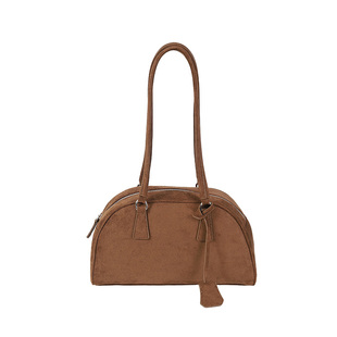 定制款~麂皮绒波士顿包女2026新款冬季大容量包包单肩腋下手提包