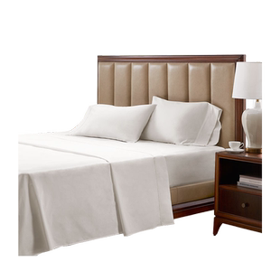 商场同款HarborHouse全纯棉缎纹床笠床单枕套120支纯色床罩保护罩