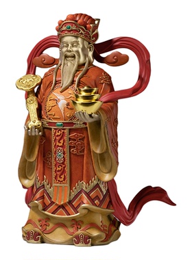 铜师傅黄铜财神桌面摆件中式