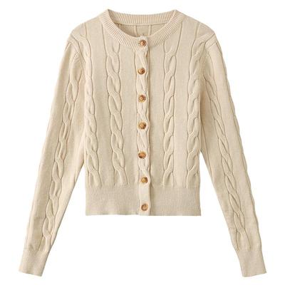 麻花短款毛衣女小个子修身针织衫